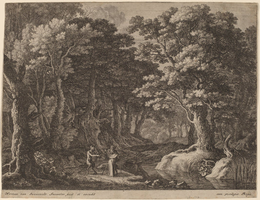 Devil Tempting St. Anthony by Herman van Swanevelt (Dutch, c. 1600 - 1655), 16X12"(A3)Poster Print