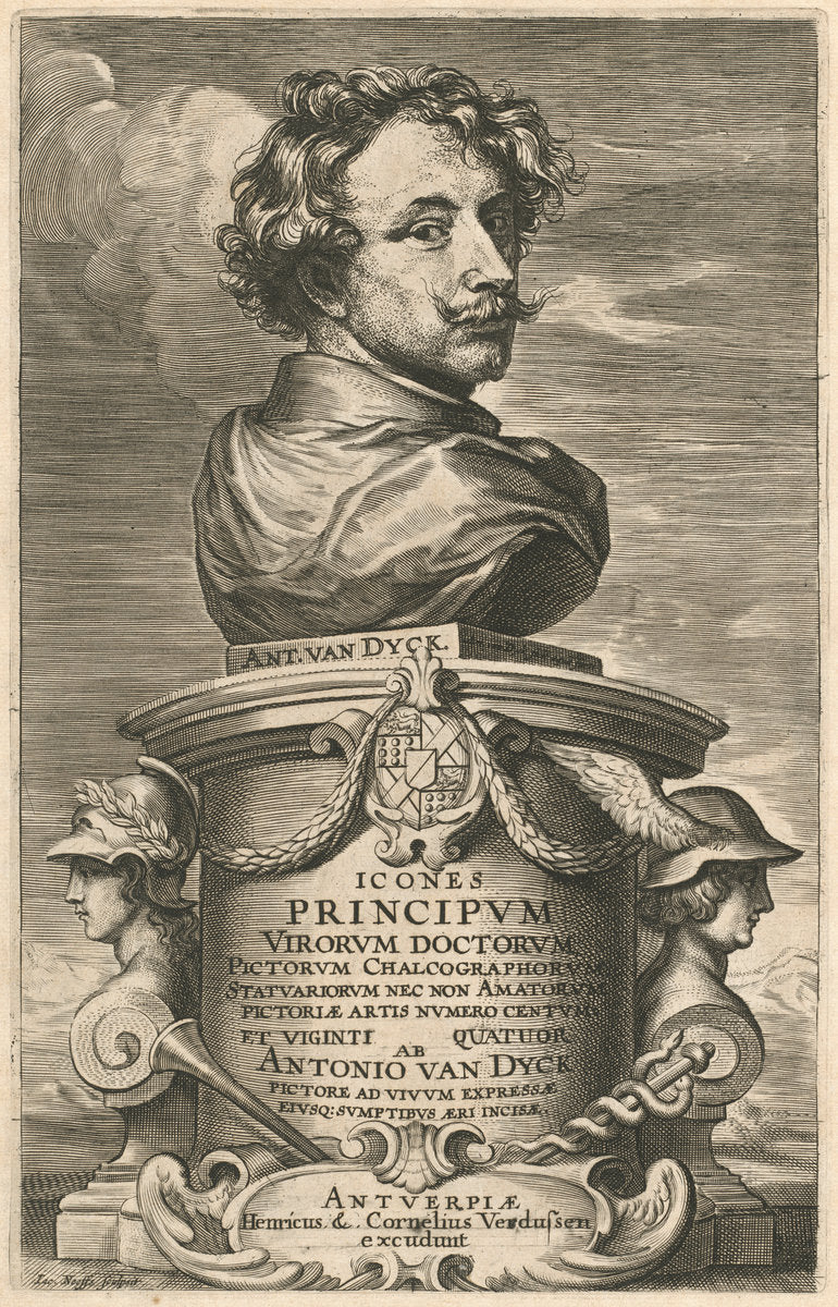 Self-Portrait by Sir Anthony van Dyck and Jacobus Neeffs (Flemish, 1599 - 1641), 16X12"(A3)Poster Print