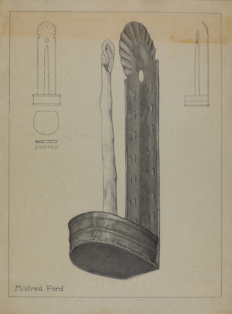 Candle Sconce by Mildred Ford (American, active c. 1935), 16X12"(A3)Poster Print