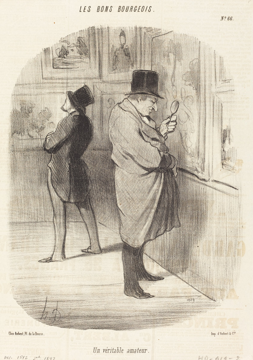 Un Veritable amateur by Honoré Daumier (French, 1808 - 1879), 16X12"(A3)Poster Print