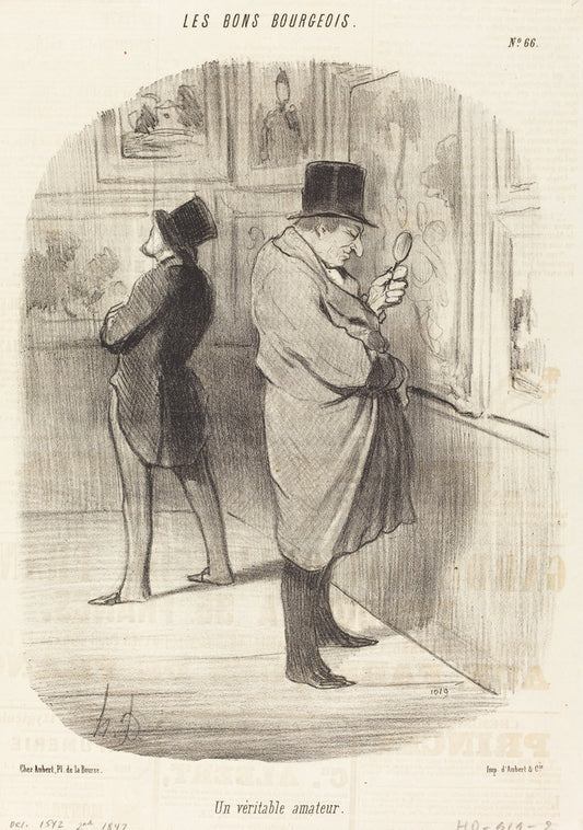 Un Veritable amateur by Honoré Daumier (French, 1808 - 1879), 16X12"(A3)Poster Print