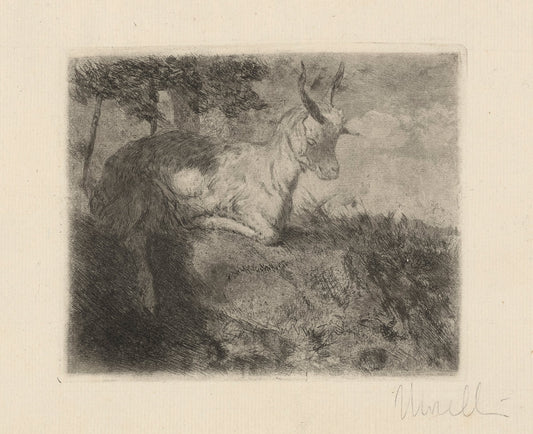 The Little Goat (La capretta) by Domenico Morelli (Neapolitan, 1823 - 1901), 16X12"(A3)Poster Print