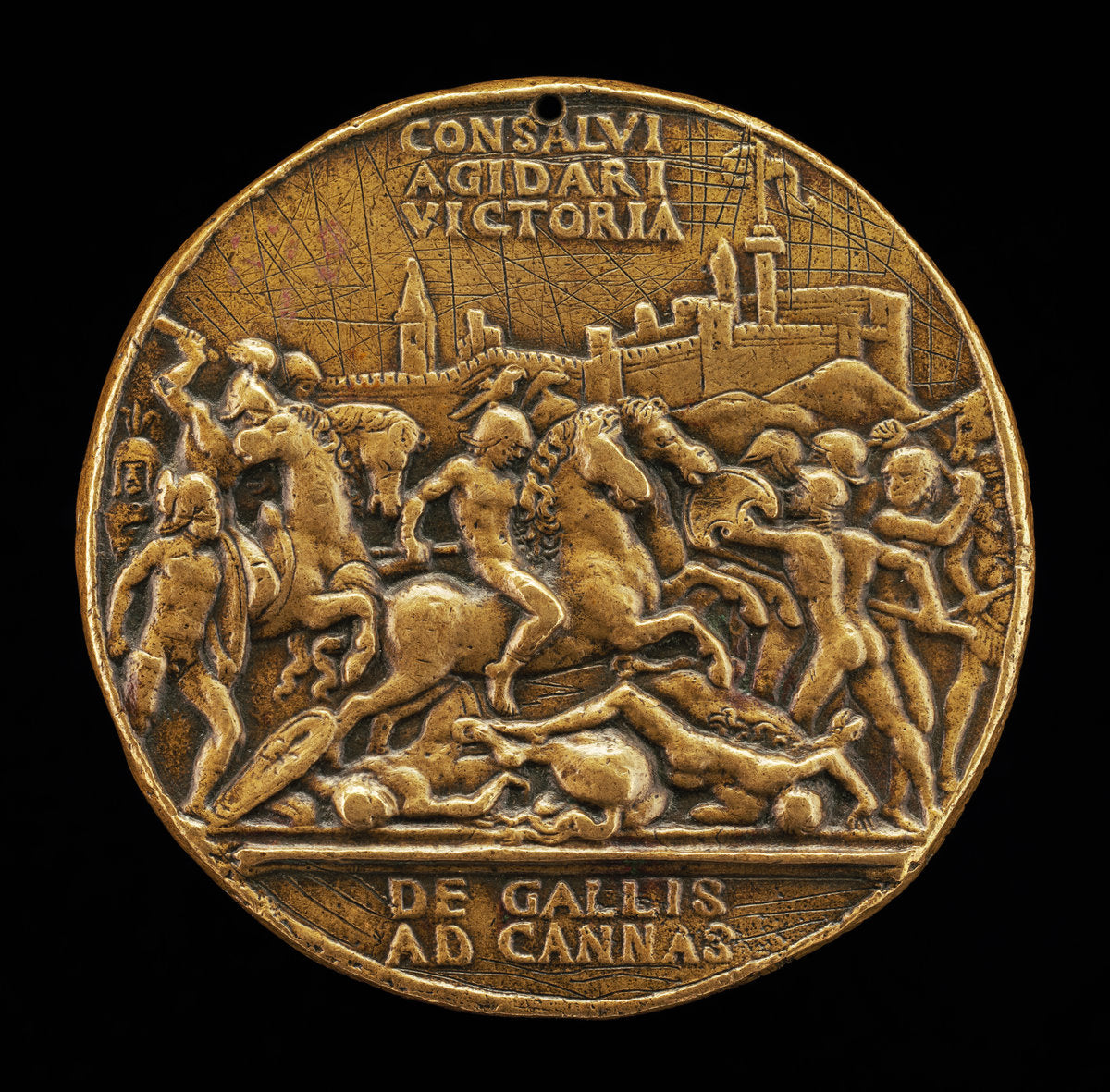 The Battle of Cannae [obverse] by Master of Coriolanus (Italian, active c. 1500), 16X12"(A3)Poster Print