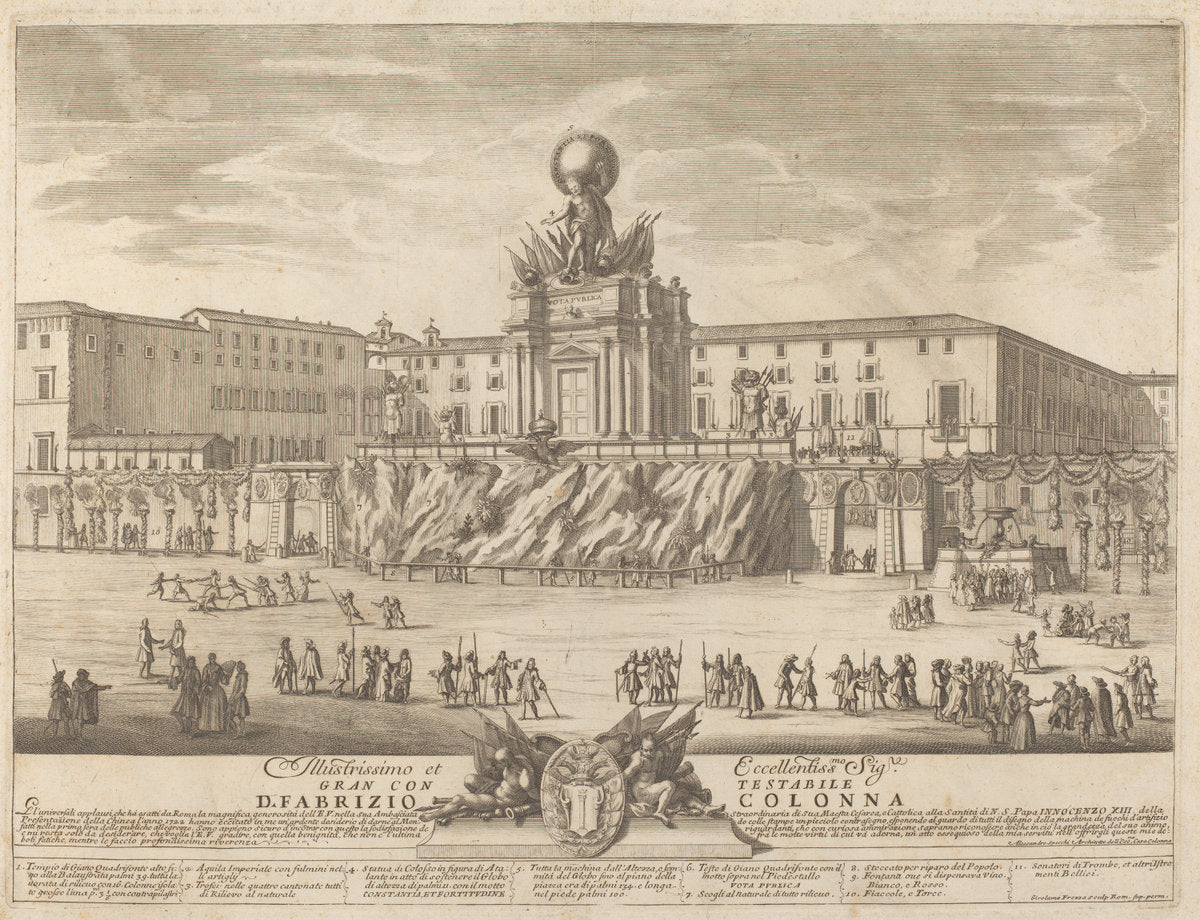 The Temple of Janus, for the "Chinea" Festival by Giovanni Girolamo Frezza after Alessandro Specchi (architect) (Italian, 1659 - c. 1741), 16X12"(A3)Poster Print