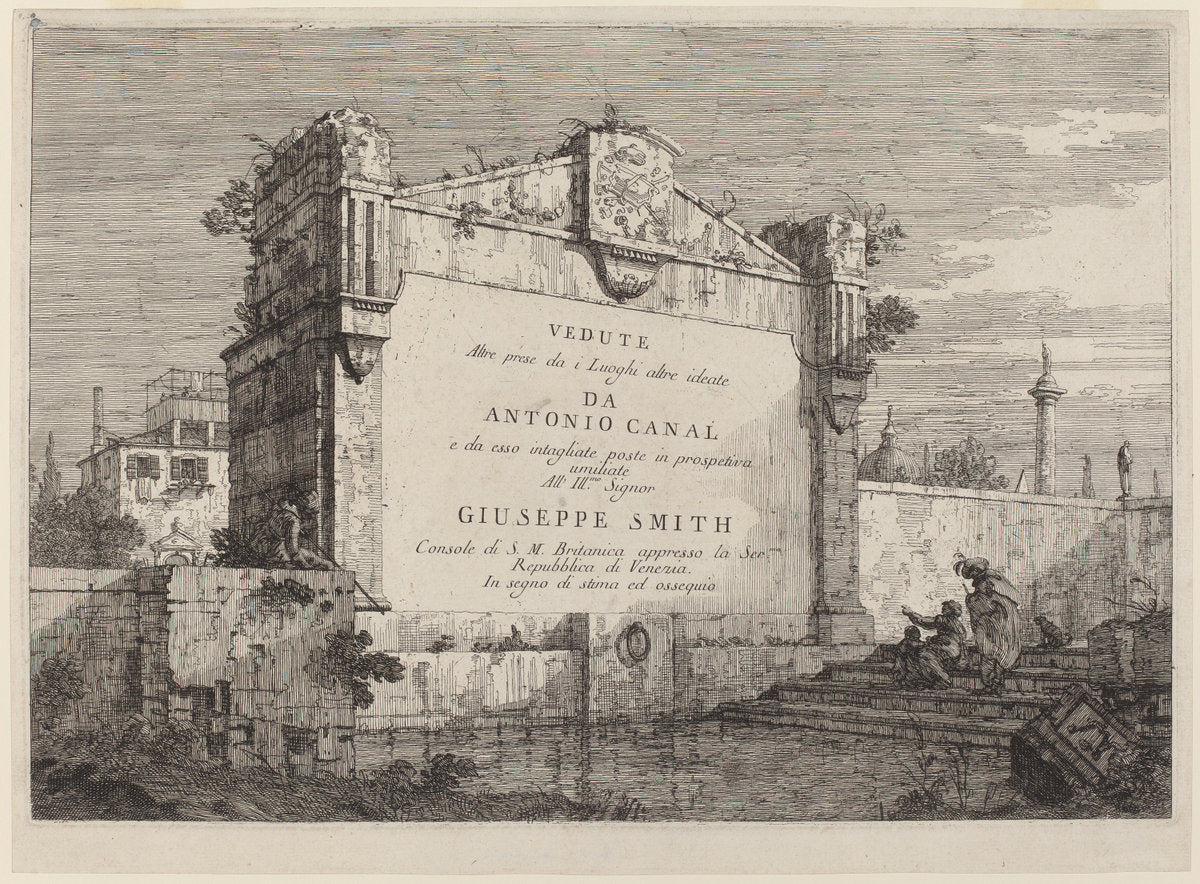 Title Plate by Canaletto (Italian, 1697 - 1768), 16X12"(A3)Poster Print