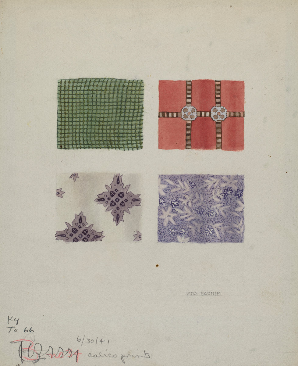 Calico Prints by Ada Barnes (American, active c. 1935), 16X12"(A3)Poster Print