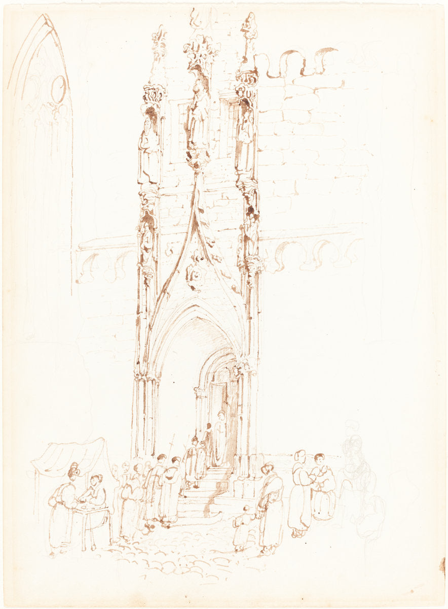 A Gothic Arch by John Skinner Prout (British, 1806 - 1876), 16X12"(A3)Poster Print