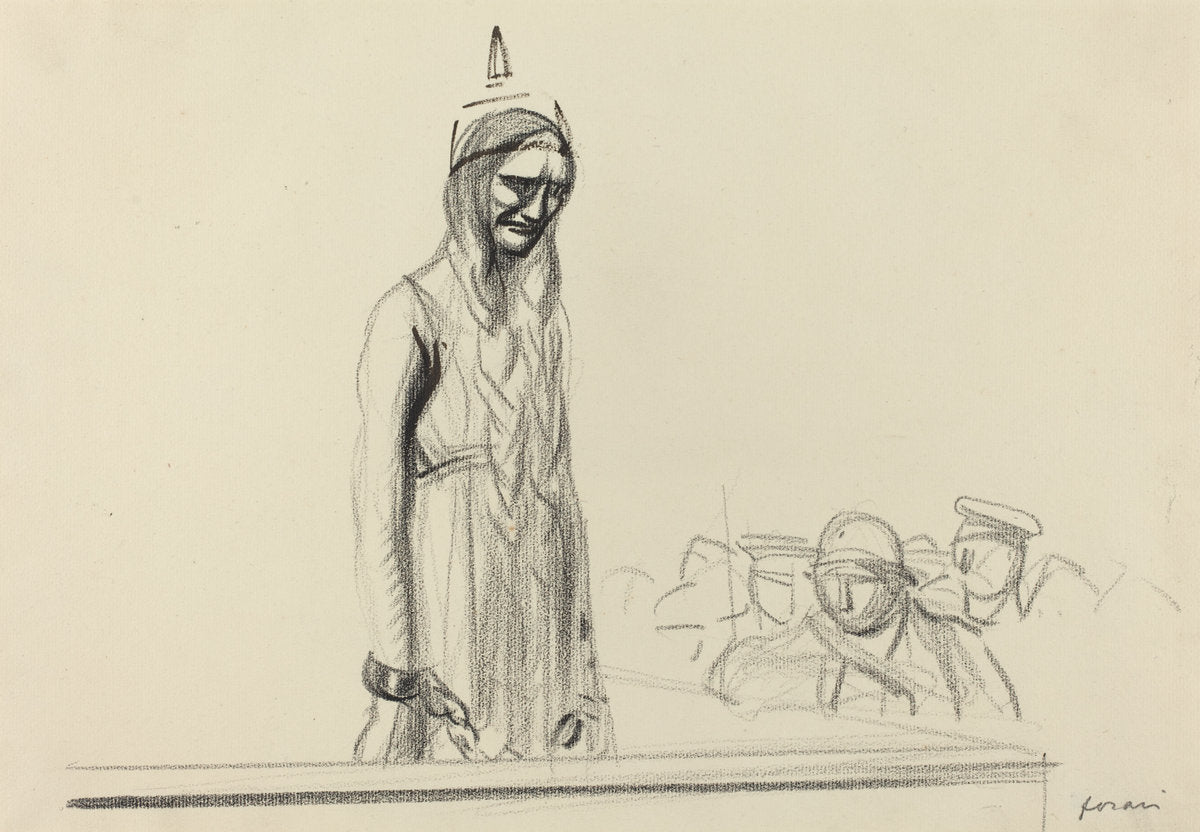 Germania before the Judges by Jean-Louis Forain (French, 1852 - 1931), 16X12"(A3)Poster Print