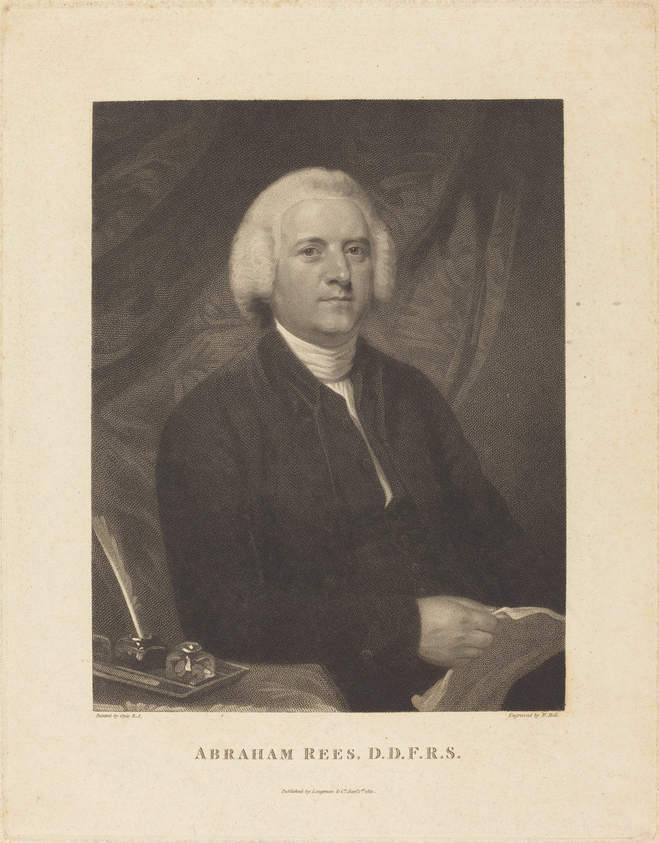 Abraham Rees by William Holl I after John Opie (British, 1771 - 1838), 16X12"(A3)Poster Print