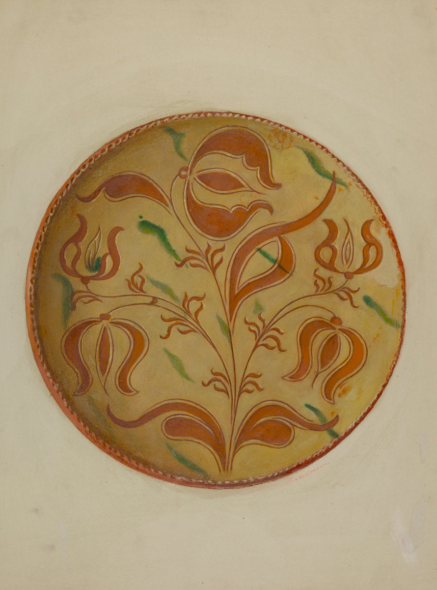 Pa. German Pie Dish by Max Soltmann (American, active c. 1935), 16X12"(A3)Poster Print