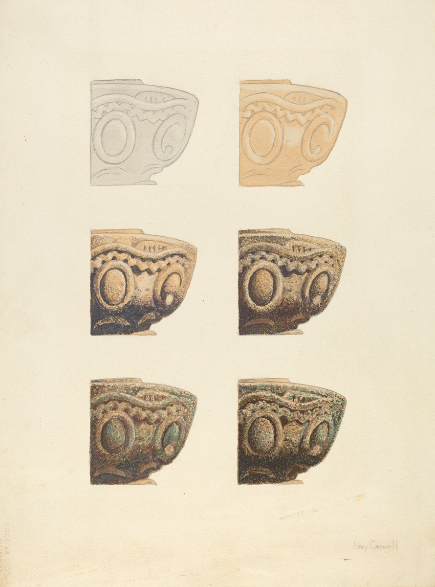 Renderings of Stone (Demo.) by Ray Caswell (American, active c. 1935), 16X12"(A3)Poster Print