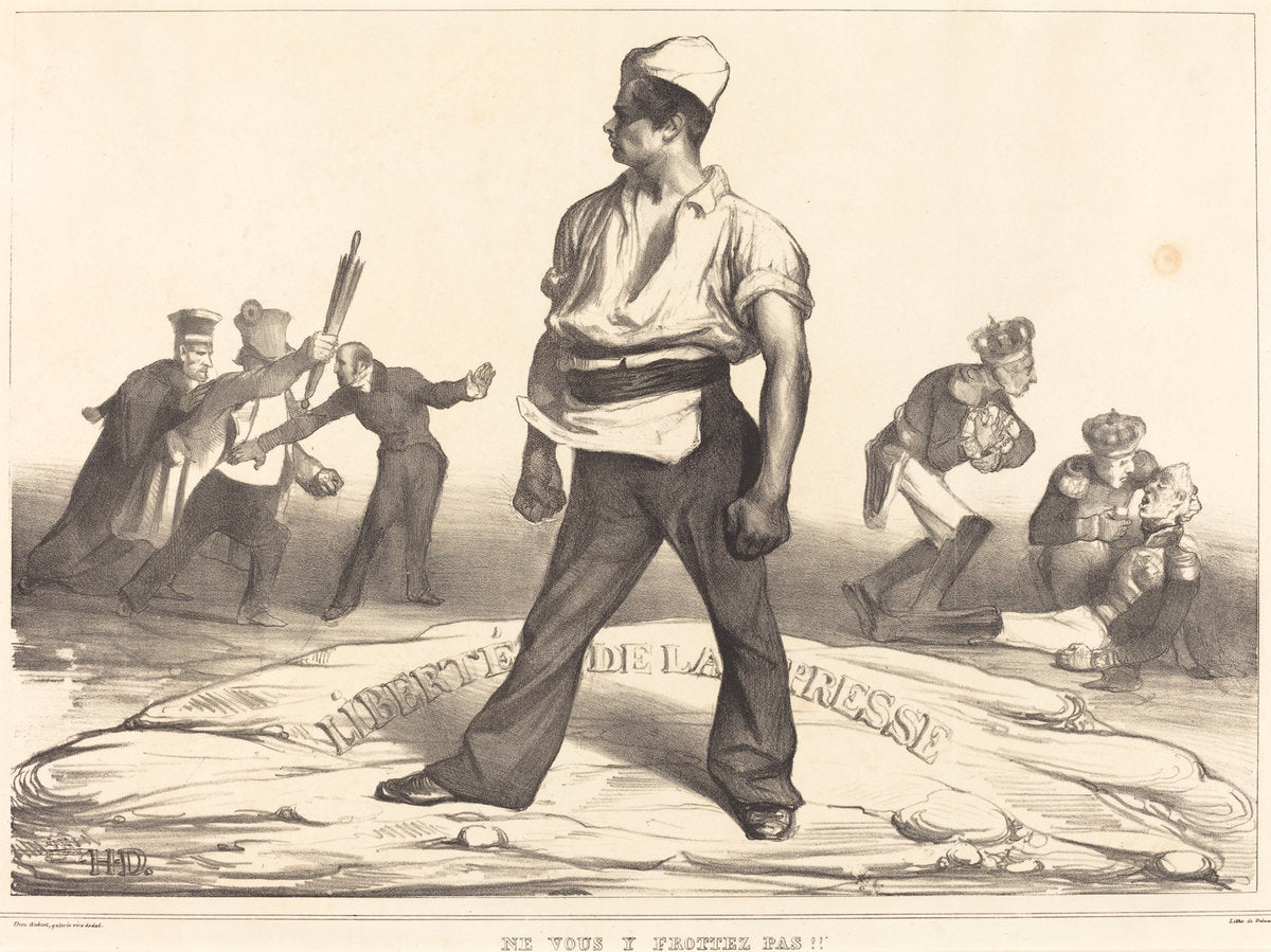 Ne vous y frottez pas!! by Honoré Daumier (French, 1808 - 1879), 16X12"(A3)Poster Print