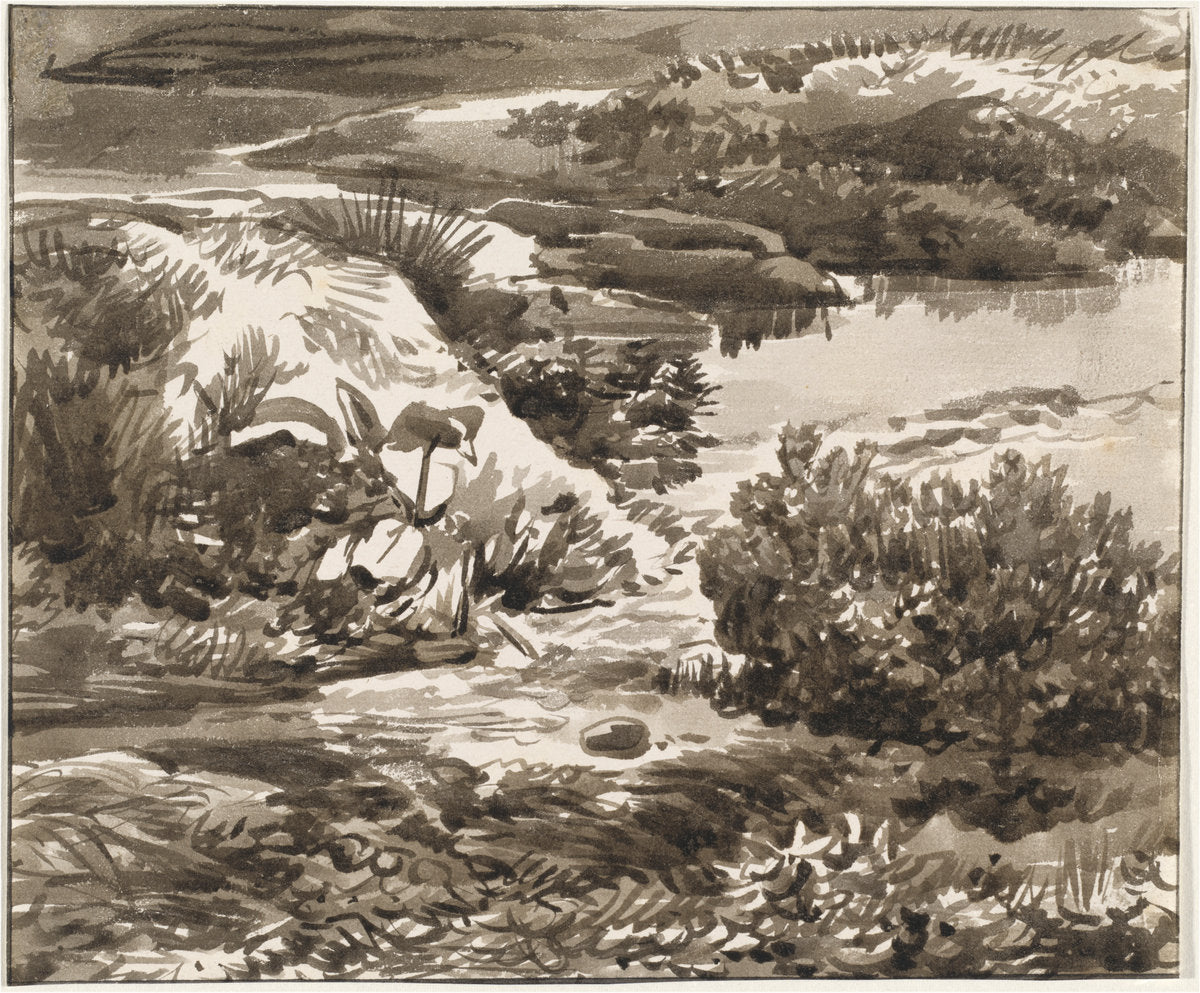 Corner of a Meadow with a Stream by Franz Innocenz Josef Kobell (German, 1749 - 1822), 16X12"(A3)Poster Print
