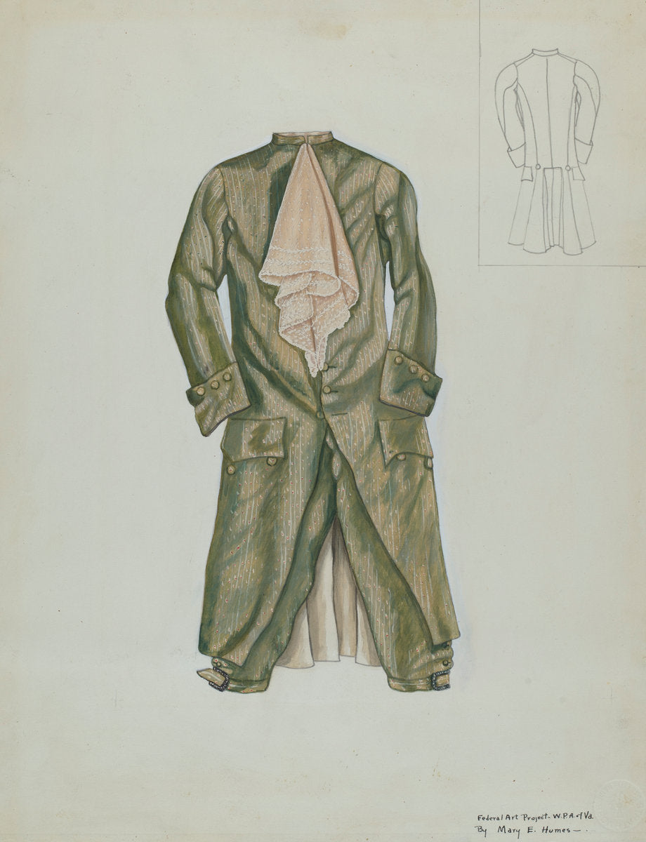 Man's Suit by Mary E. Humes (American, active c. 1935), 16X12"(A3)Poster Print