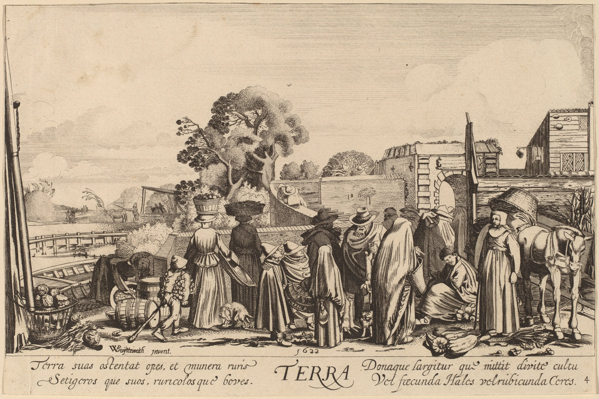 Earth by Jan van de Velde II after Willem Buytewech (Dutch, 1593 - 1641), 16X12"(A3)Poster Print