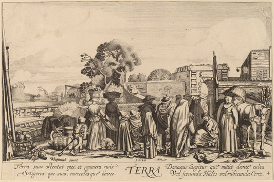Earth by Jan van de Velde II after Willem Buytewech (Dutch, 1593 - 1641), 16X12"(A3)Poster Print