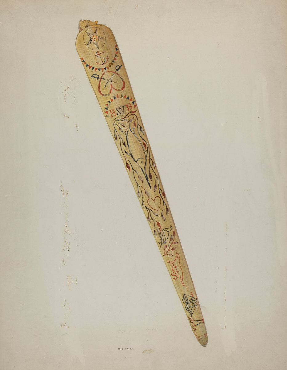Scrimshaw: Swordfish Bill by Oscar Bluhme (American, active c. 1935), 16X12"(A3)Poster Print