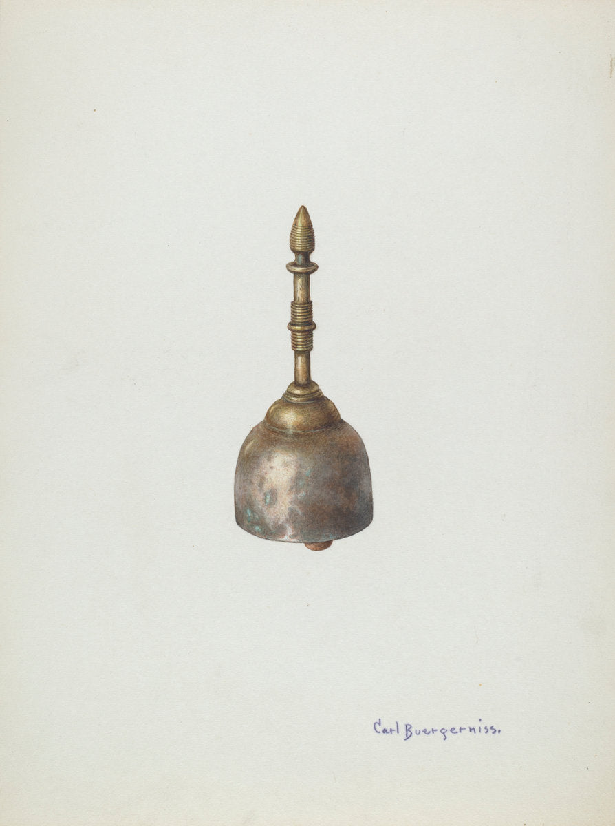 Bronze Bell for the Dining Room by Carl Buergerniss (American, 1877 - 1956), 16X12"(A3)Poster Print