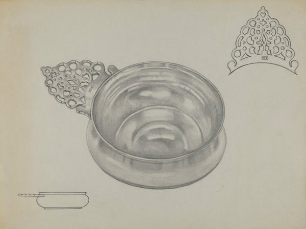 Silver Porringer by Herbert Russin (American, active c. 1935), 16X12"(A3)Poster Print