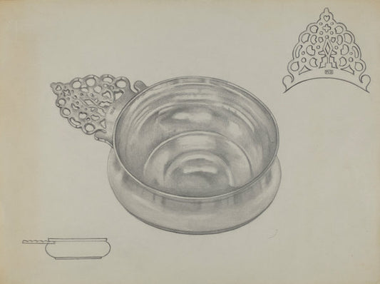 Silver Porringer by Herbert Russin (American, active c. 1935), 16X12"(A3)Poster Print