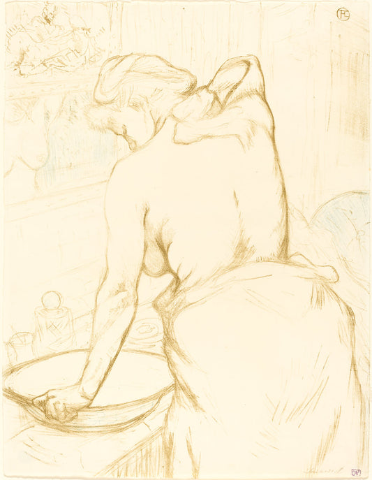 Woman Washing Herself (Femme qui se lave) by Henri de Toulouse-Lautrec (French, 1864 - 1901), 16X12"(A3)Poster Print