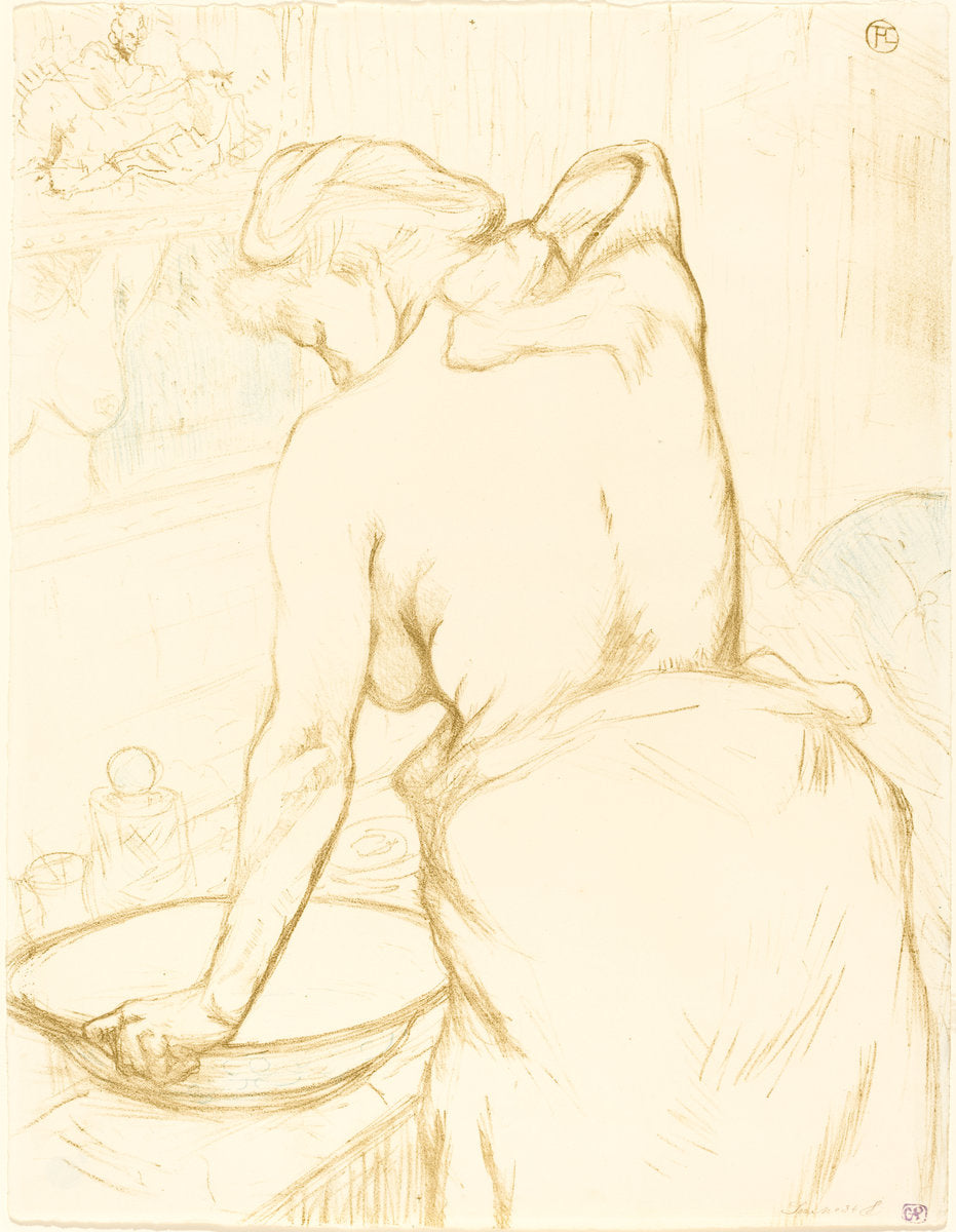 Woman Washing Herself (Femme qui se lave) by Henri de Toulouse-Lautrec (French, 1864 - 1901), 16X12"(A3)Poster Print