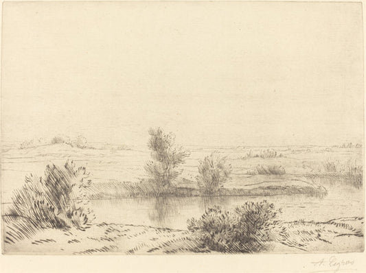 Marsh (Les marais) by Alphonse Legros (French, 1837 - 1911), 16X12"(A3)Poster Print