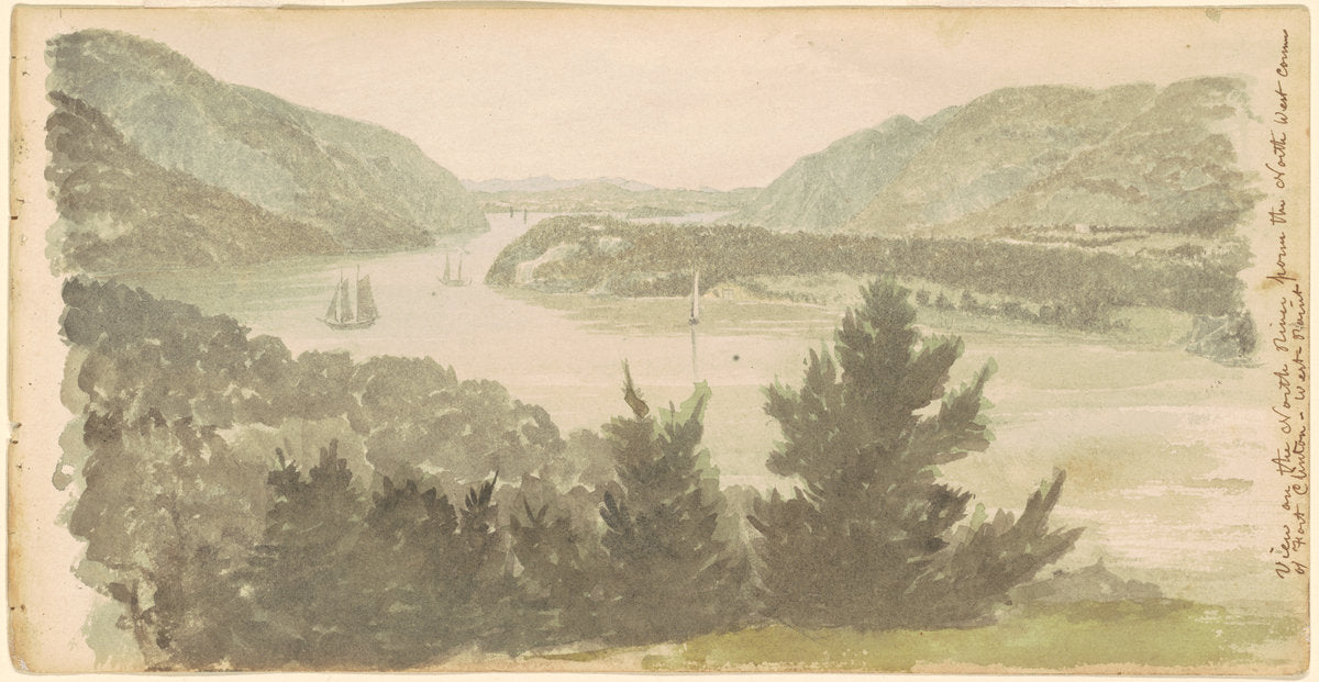 View of the North River from the North West Corner of Fort Clinton—West Point by Seth Eastman (American, 1808 - 1875), 16X12"(A3)Poster Print