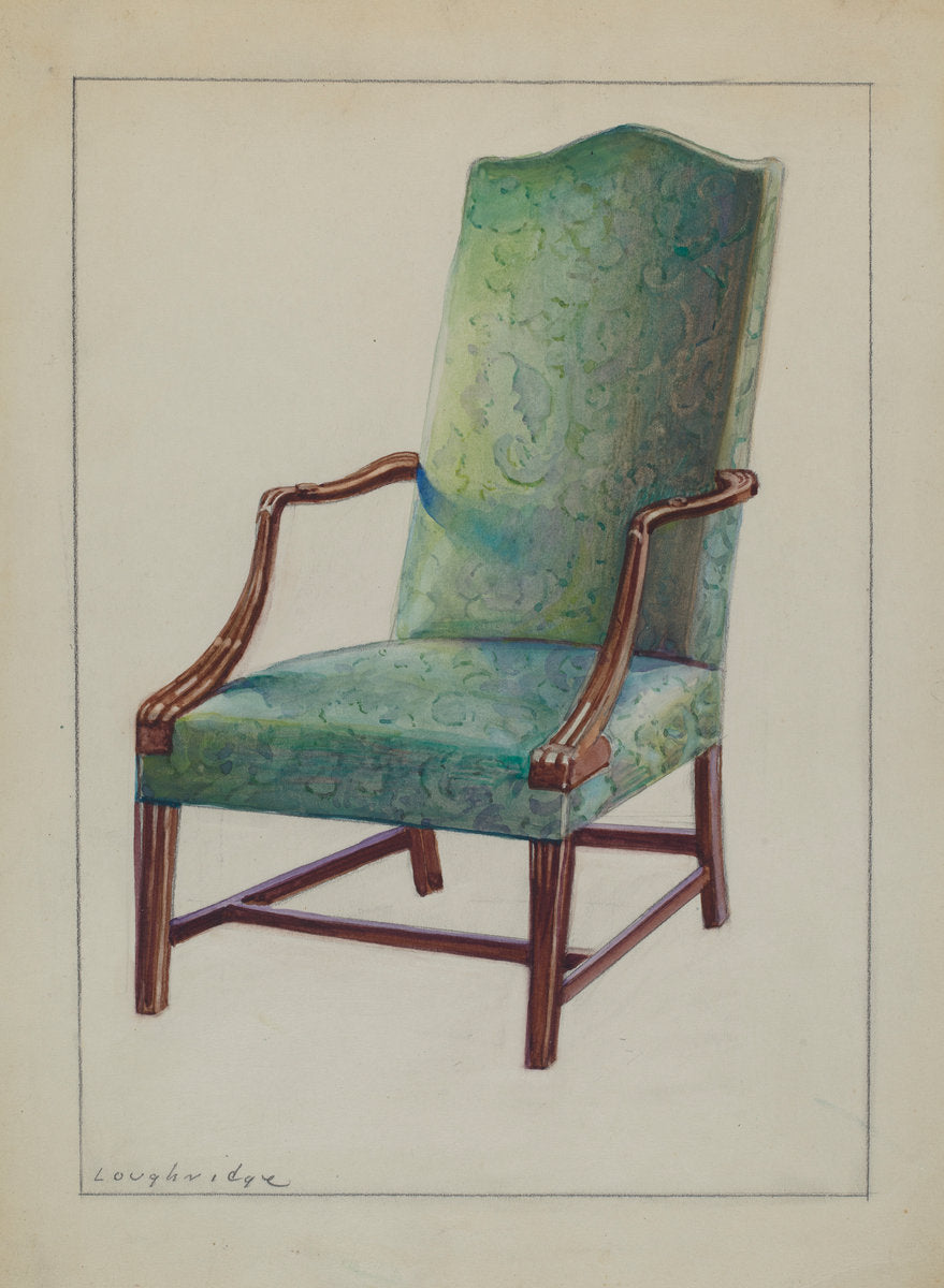 Side chair by George Loughridge (American, active c. 1935), 16X12"(A3)Poster Print