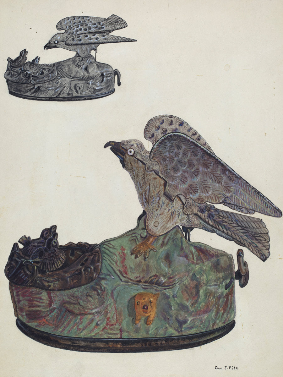 Toy Bank: Bird by George File (American, active c. 1935), 16X12"(A3)Poster Print