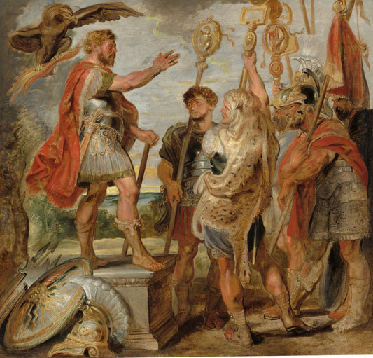 Decius Mus Addressing the Legions by Sir Peter Paul Rubens (Flemish, 1577 - 1640), 16X12"(A3)Poster Print