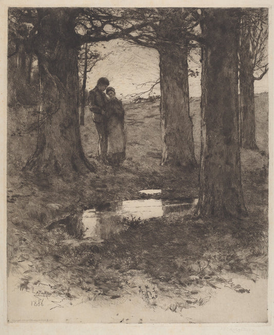 An Evening Walk by William Langson Lathrop (American, 1859 - 1938), 16X12"(A3)Poster Print