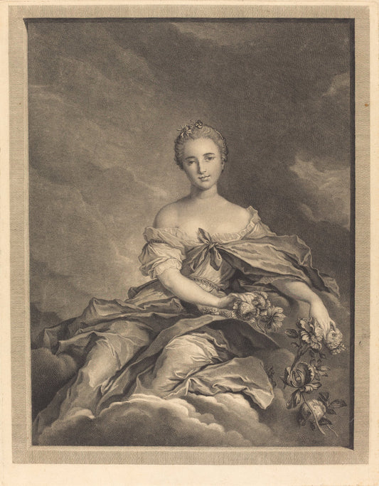 Flore a son lever by Pierre Maleuvre after Jean-Marc Nattier (French, 1740 - 1803), 16X12"(A3)Poster Print
