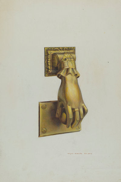 Door Knocker by Regina Henderer (American, active c. 1935), 16X12"(A3)Poster Print