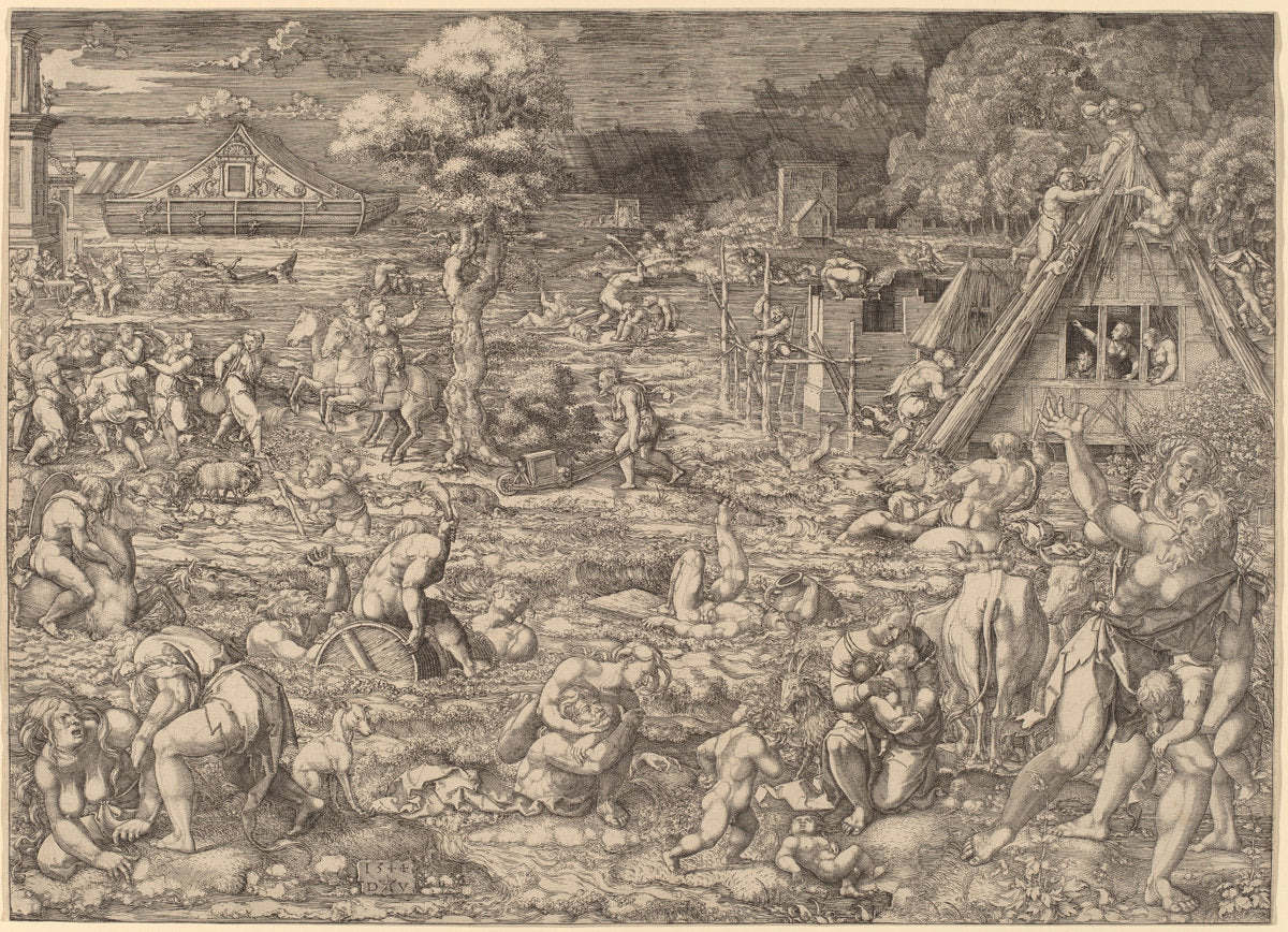 The Deluge by Dirk Jacobsz Vellert (Flemish, active 1511/1544), 16X12"(A3)Poster Print