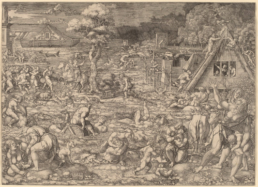 The Deluge by Dirk Jacobsz Vellert (Flemish, active 1511/1544), 16X12"(A3)Poster Print