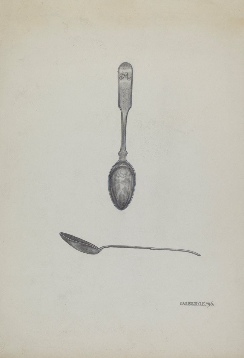 Silver Teaspoon by Irene M. Burge (American, active c. 1935), 16X12"(A3)Poster Print