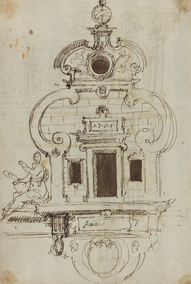 1571 by German or Austrian 16th Century (Wall Monument with an Armillary Sphere [verso]), 16X12"(A3)Poster Print