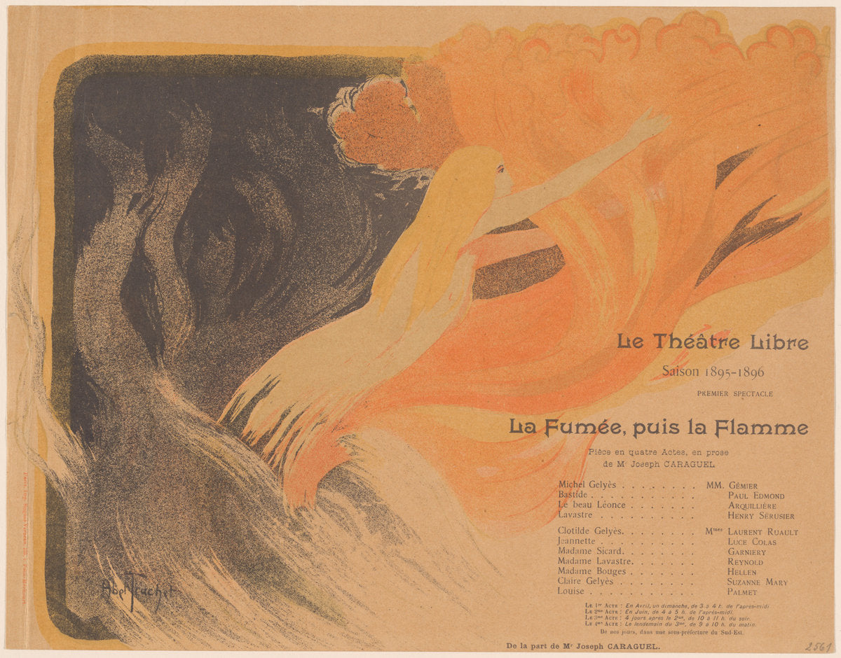 Théâtre Libre: La Fumée, puis la Flamme by Abel-Truchet (French, 1857 - 1919), 16X12"(A3)Poster Print