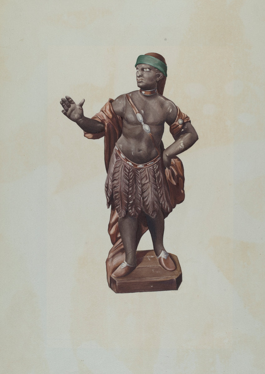 Cigar Store Indian by Rosamond P. Gray (American, active c. 1935), 16X12"(A3)Poster Print