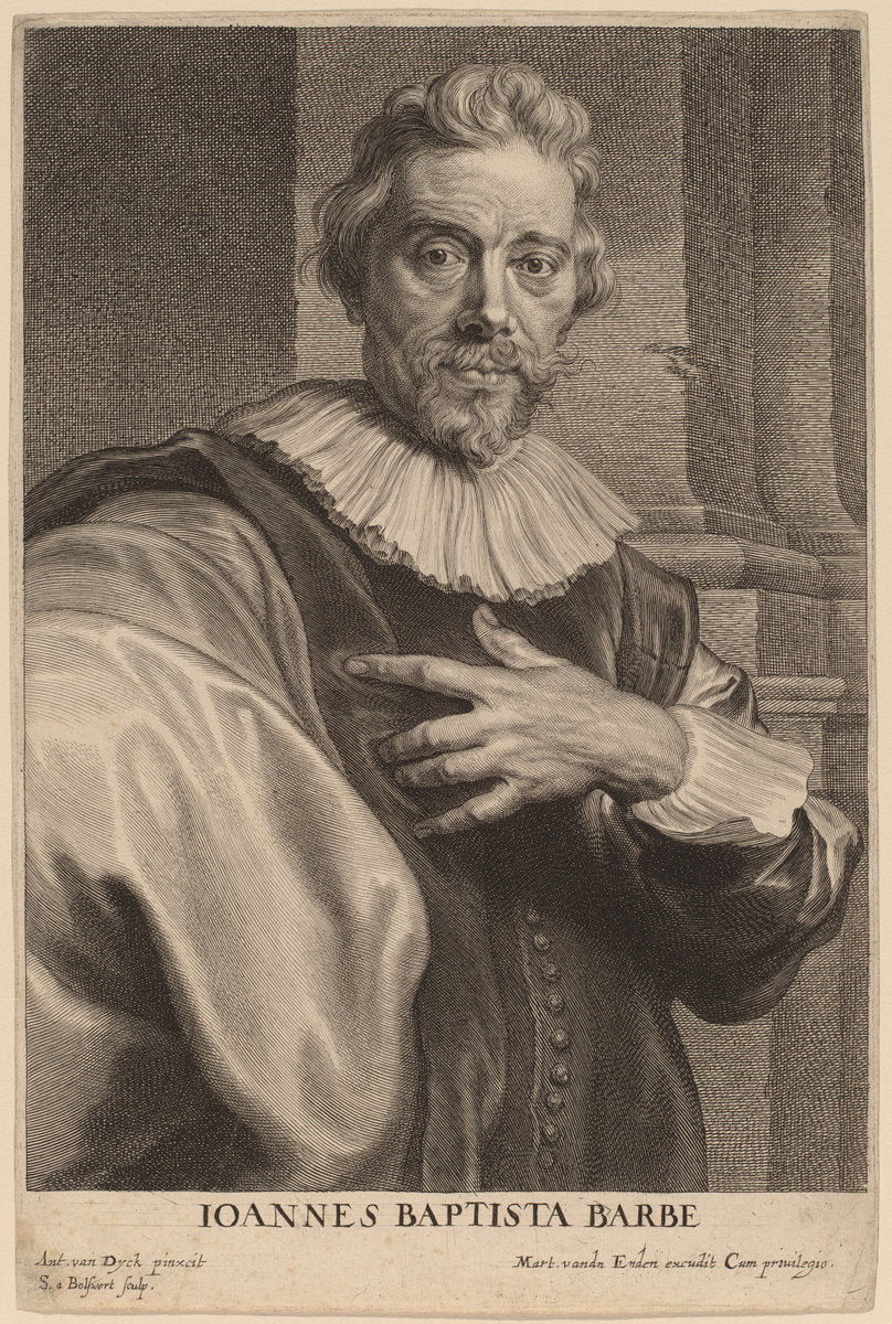 Jan Baptista Barbe by Schelte Adams Bolswert after Sir Anthony van Dyck (Flemish, 1586 - 1659), 16X12"(A3)Poster Print