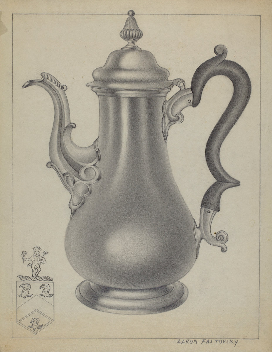 Silver Coffee Pot by Aaron Fastovsky (American, active c. 1935), 16X12"(A3)Poster Print