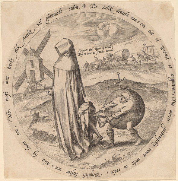 The Misanthrope Robbed by the World by Hieronymus Wierix after Pieter Bruegel the Elder (Flemish, c. 1553 - 1619), 16X12"(A3)Poster Print