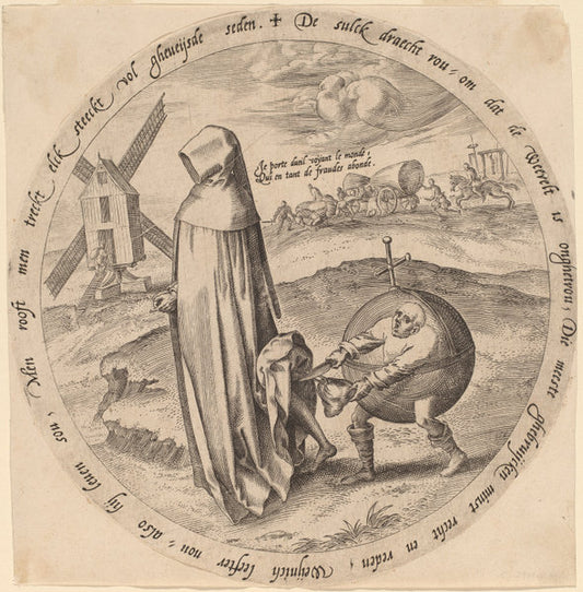 The Misanthrope Robbed by the World by Hieronymus Wierix after Pieter Bruegel the Elder (Flemish, c. 1553 - 1619), 16X12"(A3)Poster Print