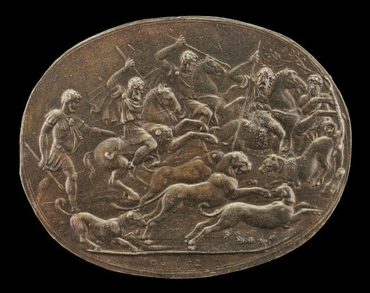 A Panther Hunt by Giovanni Bernardi (Bolognese, 1494 - 1553), 16X12"(A3)Poster Print