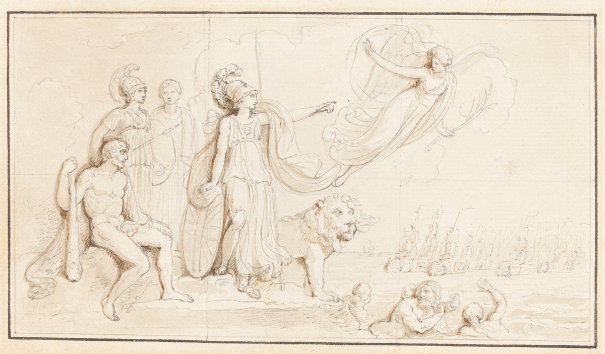 An Allegory of Britain's Naval Might by Robert Smirke (British, 1752 - 1845), 16X12"(A3)Poster Print