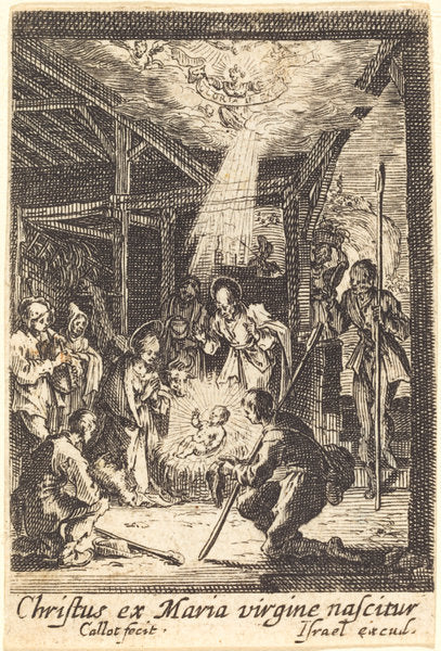 The Nativity by Jacques Callot (French, 1592 - 1635), 16X12"(A3)Poster Print