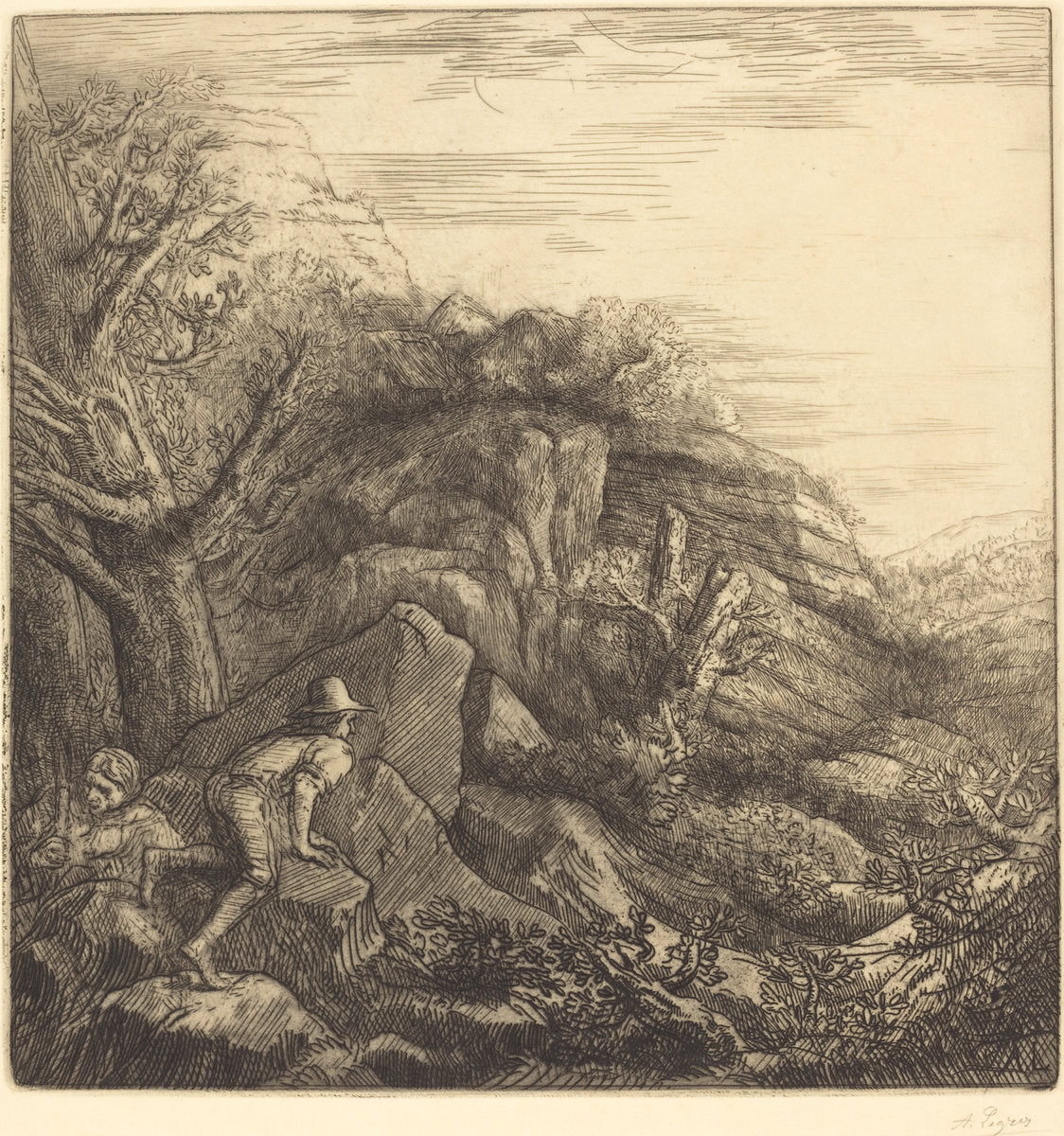 Sunrise (Un lever de soleil) by Alphonse Legros (French, 1837 - 1911), 16X12"(A3)Poster Print