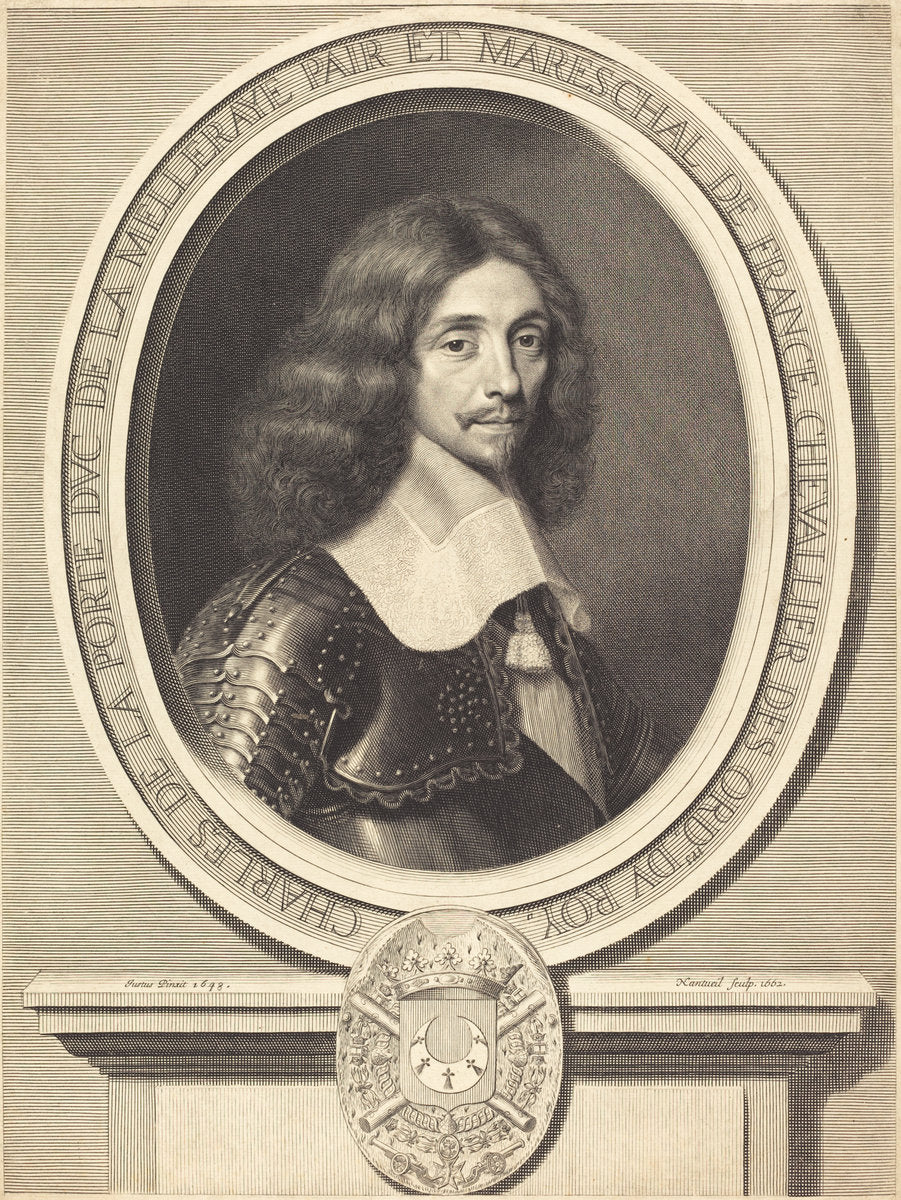 Marechal de La Meilleraye by Robert Nanteuil after Justus van Verus (French, 1623 - 1678), 16X12"(A3)Poster Print