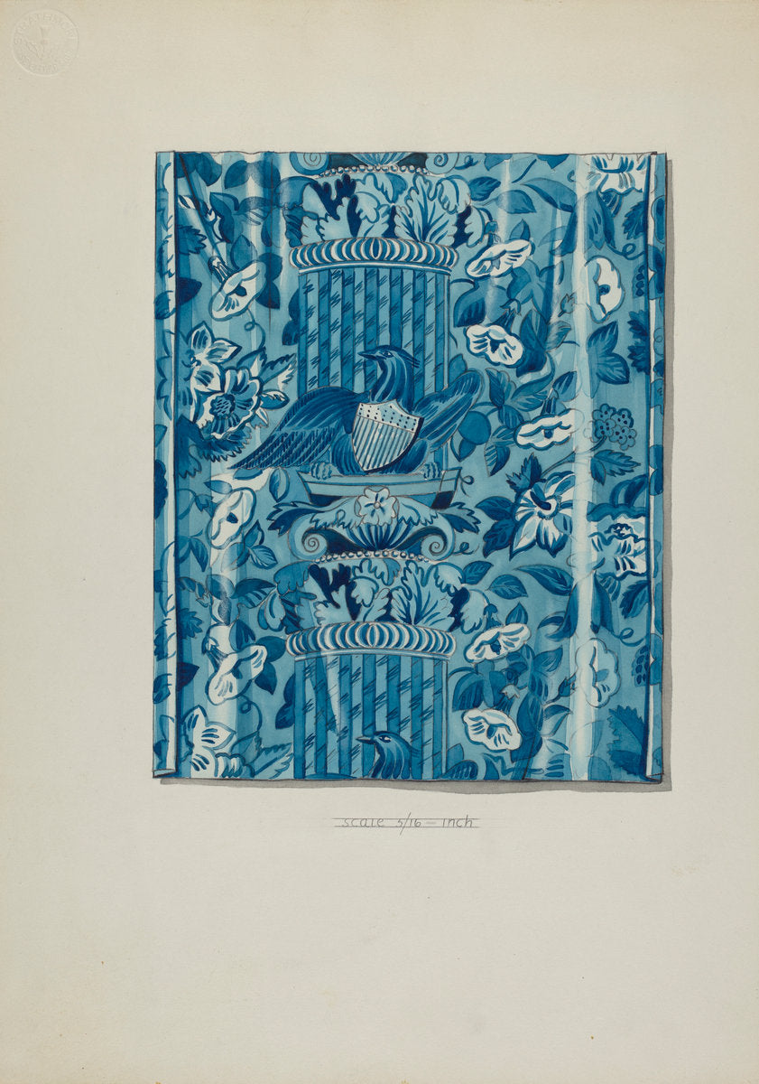 Textile by James Vail (American, active c. 1935), 16X12"(A3)Poster Print